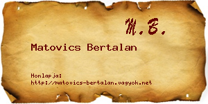 Matovics Bertalan névjegykártya